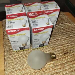 Satco 60W A19 Frosted Incandescent Appliance Bulb